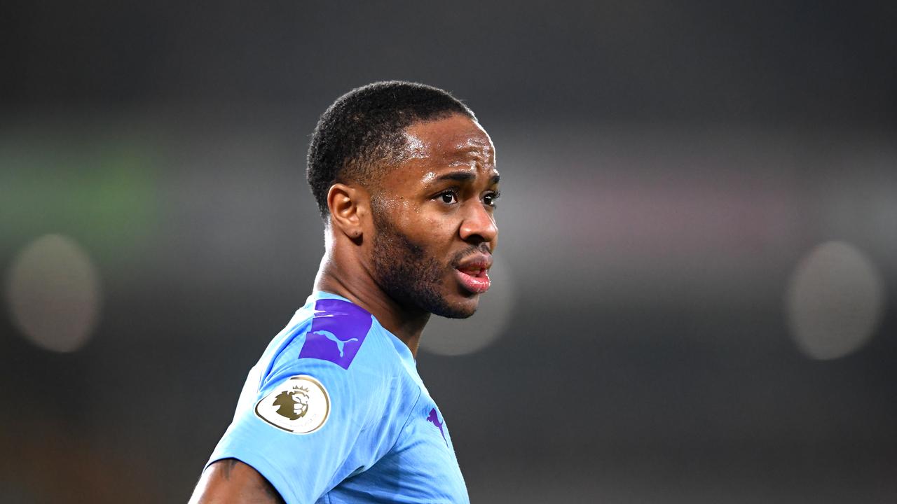 WOLVERHAMPTON, ENGLAND - DECEMBER 27: Raheem Sterling of Manchester CIty during the Premier League match between Wolverhampton Wanderers and Manchester City at Molineux on December 27, 2019 in Wolverhampton, United Kingdom. (Photo by Clive Mason/Getty Images)
