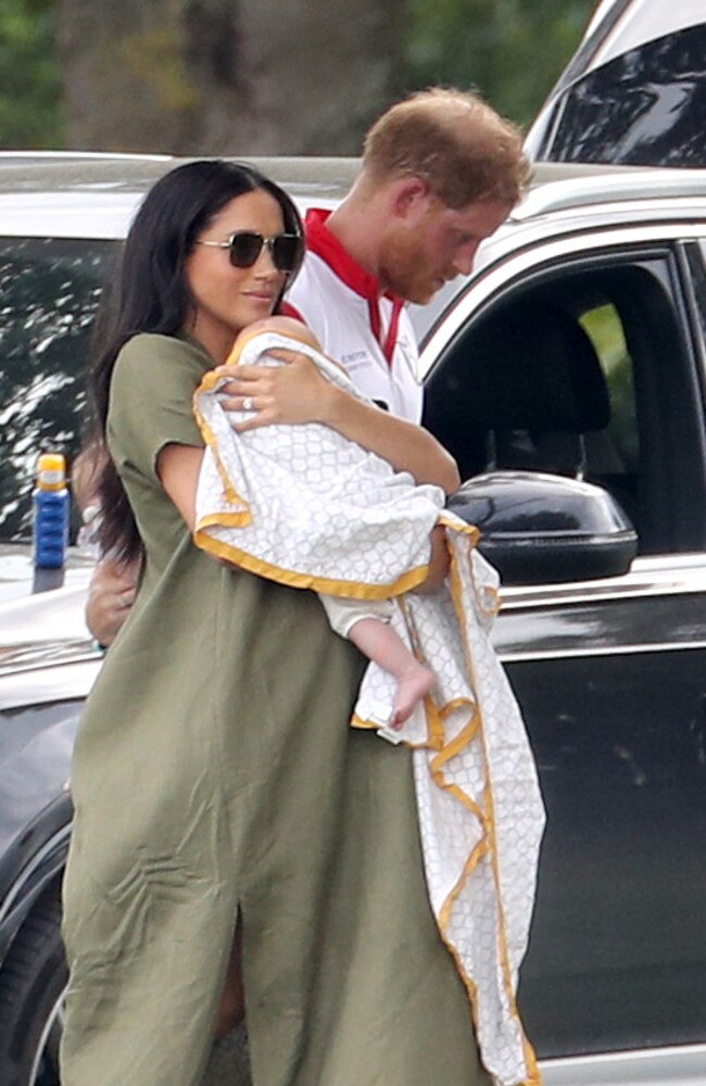 Meghan and Harry at the polo with baby Archie in July. Picture: Chris Jackson/Getty Images