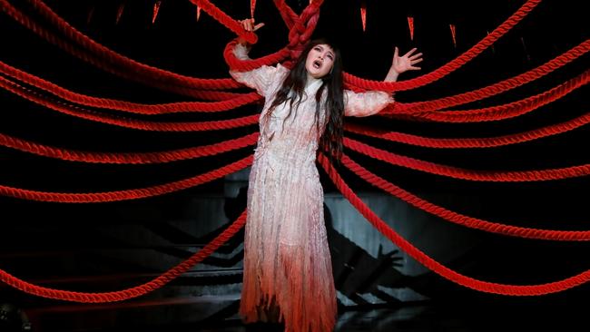 Karah Son as Cio-Cio-San in Opera Australia’s 2019 production of Madama Butterfly. Picture: Prudence Upton