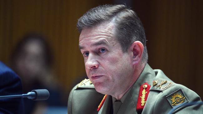 Operation Sovereign Borders commander Andrew Bottrell at the Senate Inquiry. Picture: AAP Image/Mick Tsikas