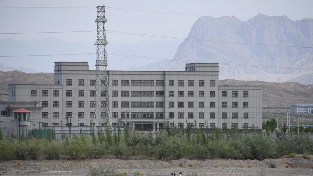 This photo shows a facility believed to be a re-education camp where mostly Muslim ethnic minorities are detained in Artux, north of Kashgar in China’s western Xinjiang region. Picture: Greg Baker/AFP