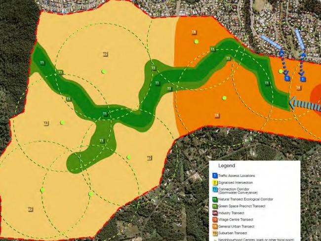 The green corridor through the Pacific View estate, the Gold Coast's newest suburb.