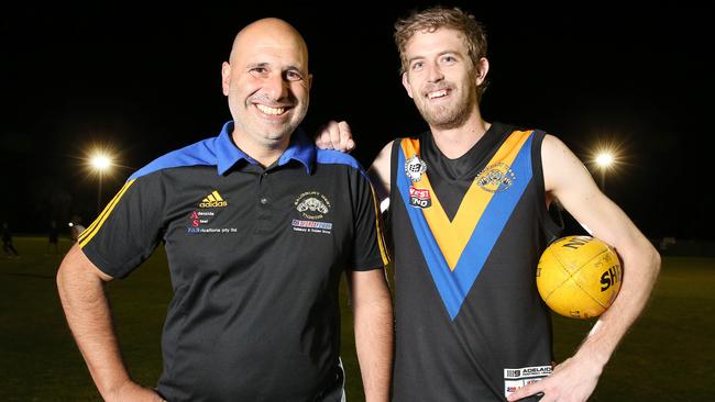 Salisbury West president Frank Timpano with vice-captain Justin Davies. Picture: Stephen Laffer