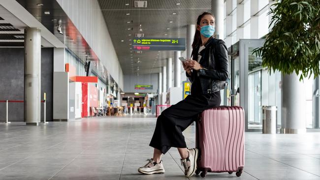 Mask don’t have to be worn in airport terminals, but are still required on planes.