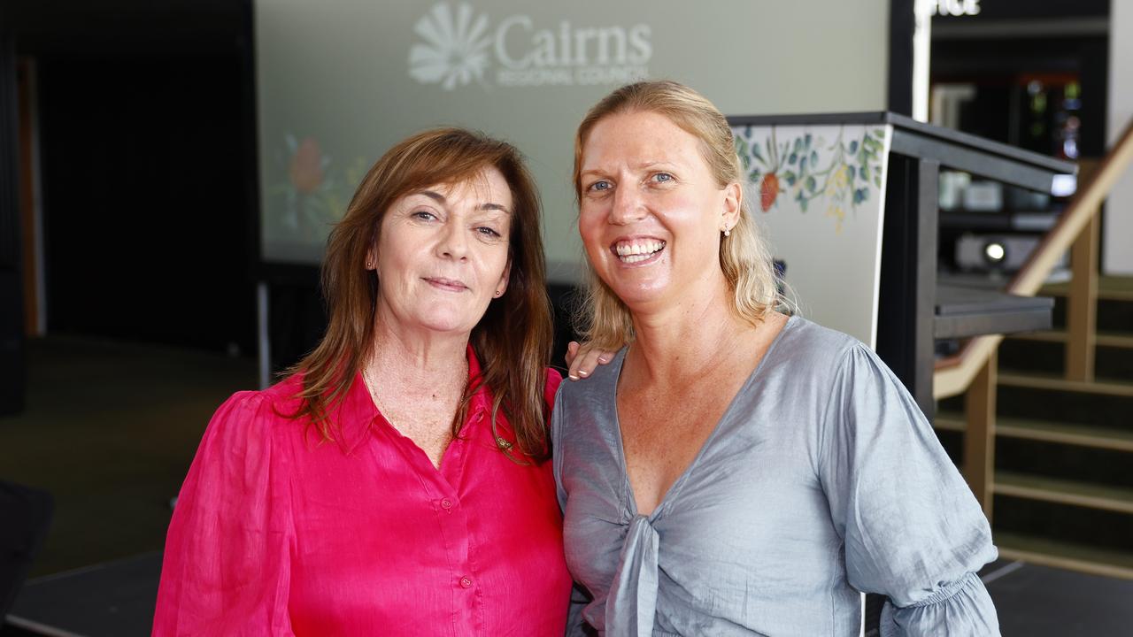 2023 Cairns Citizen of the Year Majella Fallon and Tammy Collins at the Cairns Regional Council's Citizen of the Year Awards ceremony, held at the Cairns Performing Arts Centre. Picture: Brendan Radke