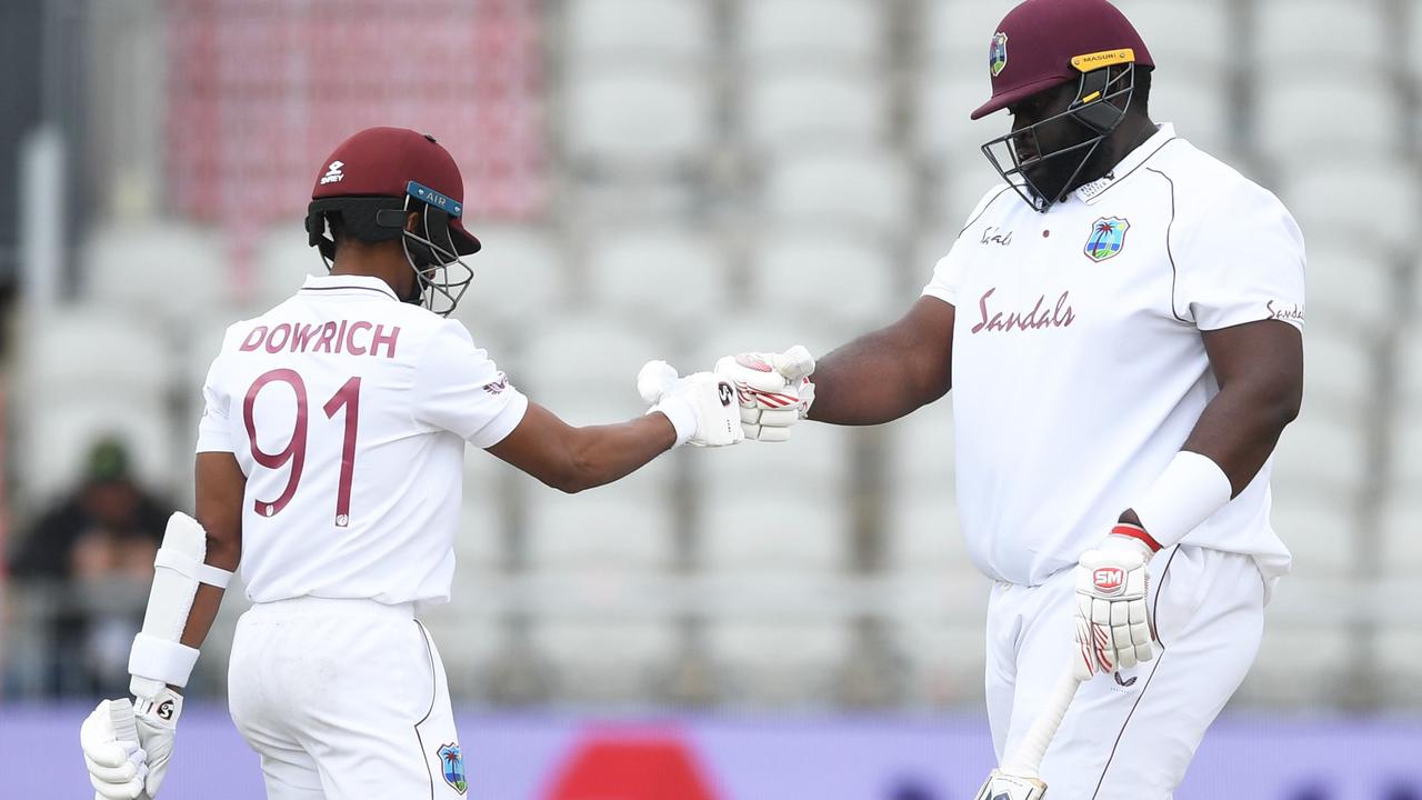 Cornwall at the crease West Indian teammate Shane Dowrich against England. Picture: Getty Images