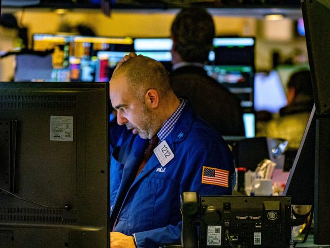 There were more tense scenes on Wall St today. Picture: AFP