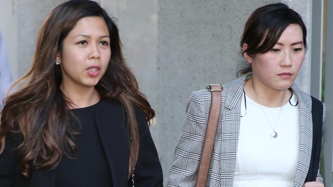 Nawwar Hassan Bryant, the mother of baby Zachary who was killed in the Bourke St attack, and Melinda Tan, the wife of Matthew Si who was also killed. Picture: AAP