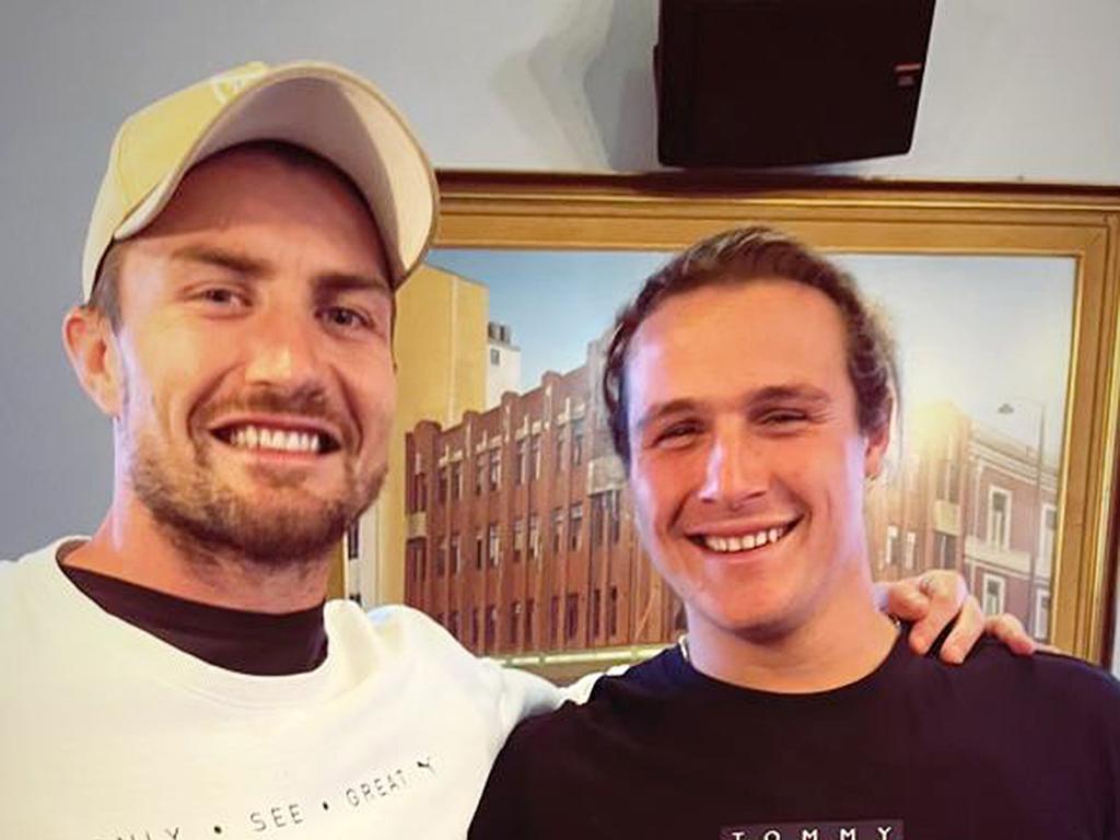 Logan Steinwede (right) with stepfather Kieran Foran. Photo: Supplied.