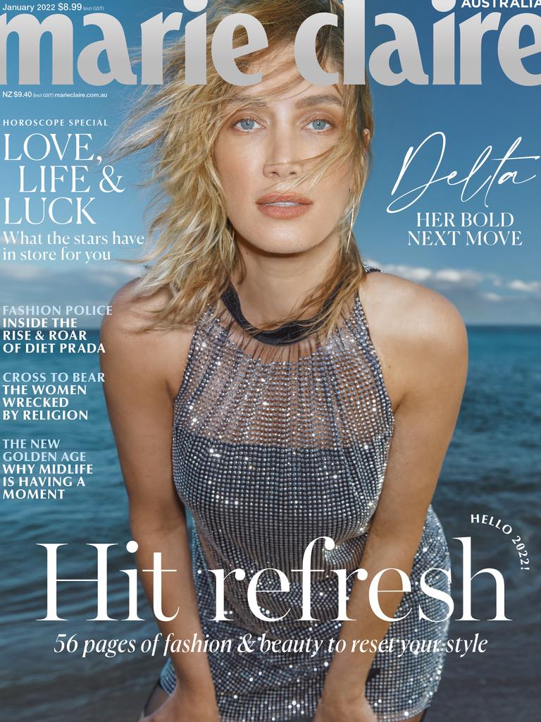 Delta Goodrem’s new mag cover. Picture: Holly Ward for marie claire