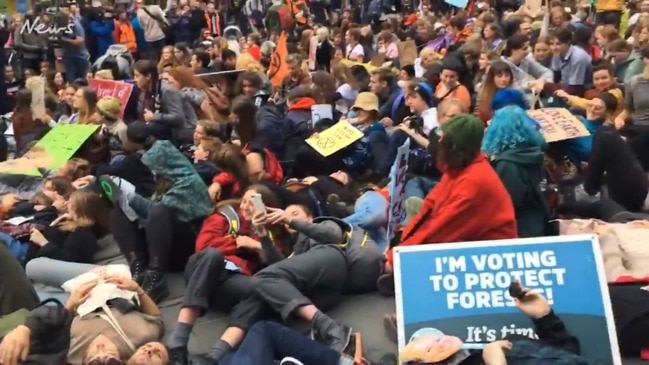 Climate protesters on the march in Melbourne