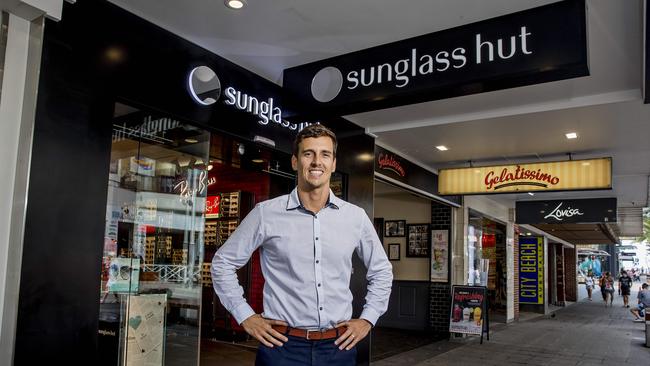 Prime spaces in Surfers Paradise are in demand, with new tenants including Sunglass Hut paying top dollar for a spot in the heart of the tourist strip. CBRE Advisory and Transaction Services Manager Rudi Scutti at the new Sunglass Hut store in Cavill Mall in Surfers Paradise. Picture: Jerad Williams