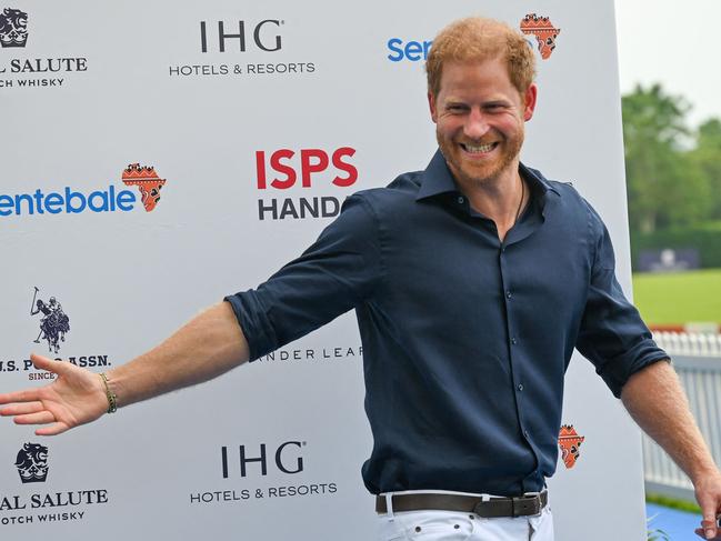 Britain's Prince Harry attends the Sentebale ISPS Handa Polo Cup in Singapore on August 12, 2023. (Photo by Roslan RAHMAN / AFP)