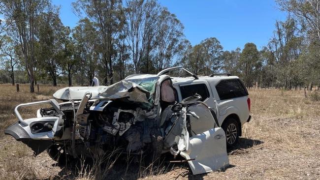 A couple who rushed to help a man when his car rolled and crashed into a tree while traveling on the Bruce Highway near Glenwood have said he was “lucky to be alive”. Picture captured by Nikki Mackenzie.