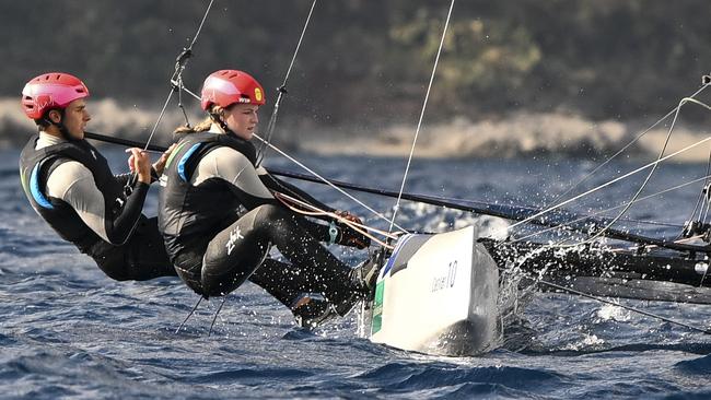 Brin Liddell and Rhiannan Brown at the Nacra Europeans Picture: Salvatore Lopez.