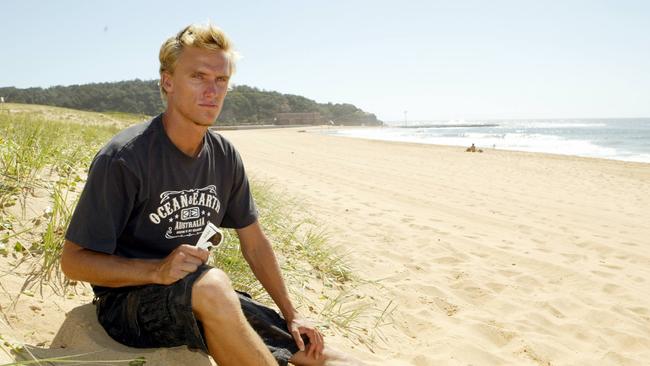 Surfer Chris Davidson at North Narabeen Beach in Sydney.