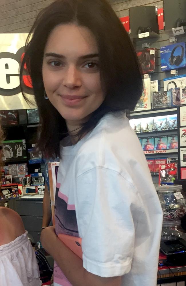 Kendall Jenner shopping for video gaming products. Picture: MEGA