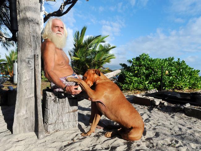 David Glasheen pictured with his first dog Quasi. Picture: Brian Casey