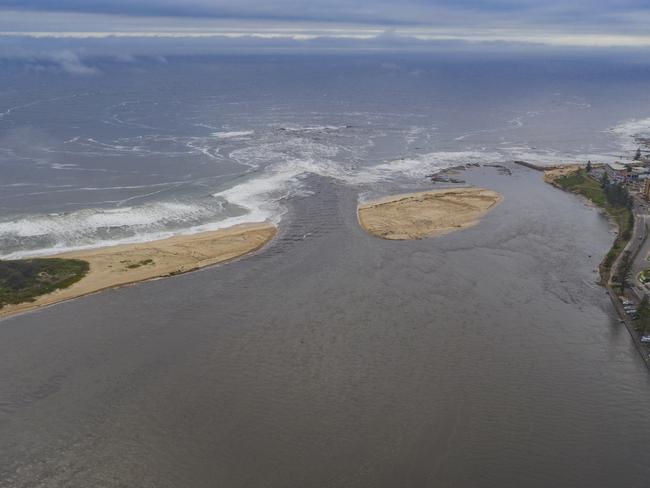 Aerial drone shots of The Entrance Channel after council opened a second outlet. Picture: @photoslog