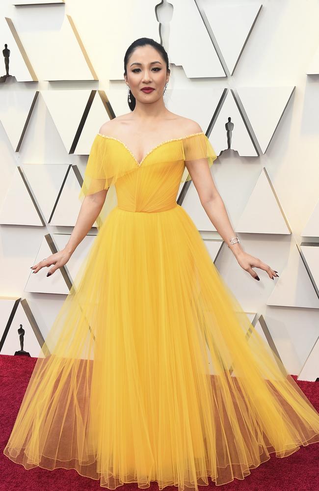 Constance Wu arrives at the Oscars on Sunday, Feb. 24, 2019, at the Dolby Theatre in Los Angeles. (Photo by Jordan Strauss/Invision/AP)