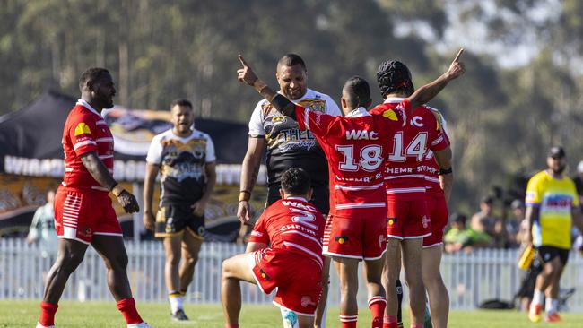 Men's Koori Knockout grand final, Walgett Aboriginal Connection vs Wiradjuri Aboriginal Rivers. Picture: Andrea Francolini