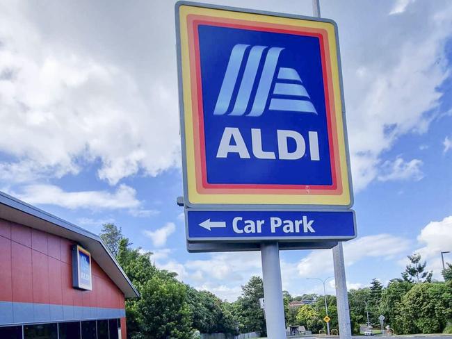 Retailer Aldi, on Simeoni Dr, Goonellabah where it is alleged four persons smashed their way in the front door and stole four TV sets. Picture: Supplied