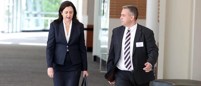 Gold Coast Central Chamber of Commerce President Martin Hall, pictured with Premier Annastacia Palaszczuk, believes a name change would better reflect the organisation’s influence and membership. Picture: Richard Gosling