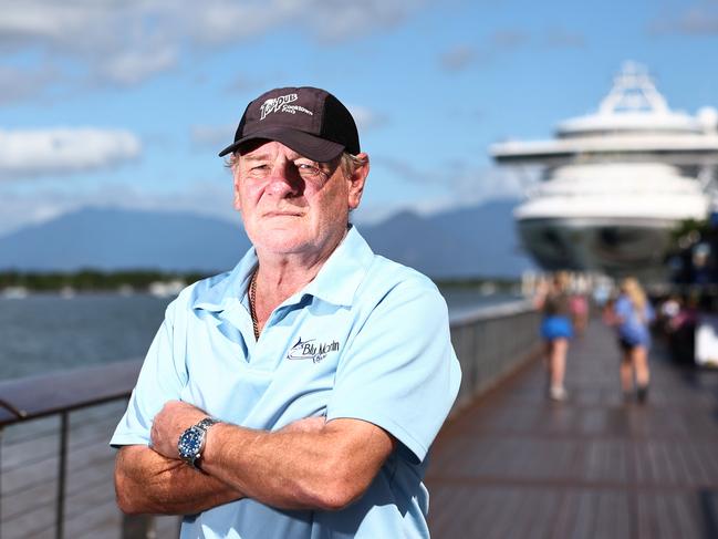 Paul Harris has owned the Blu Marlin Bistro at the Cairns Marlin Marina for six years, and has seen crime along the waterfront boardwalk dining precinct increase exponentially in that time. He wants to see Ports North, the Cairns Regional Council and the State Government work together to find a solution to the antisocial behaviour. Photos by Brendan Radke.