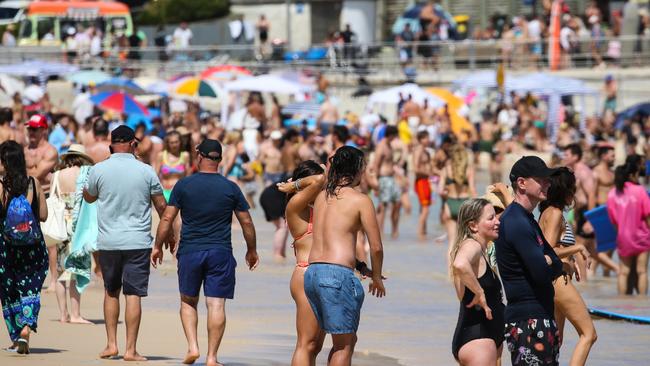 The 2022-23 summer has seen the return of international and domestic visitors to Bondi Beach. Picture: Gaye Gerard