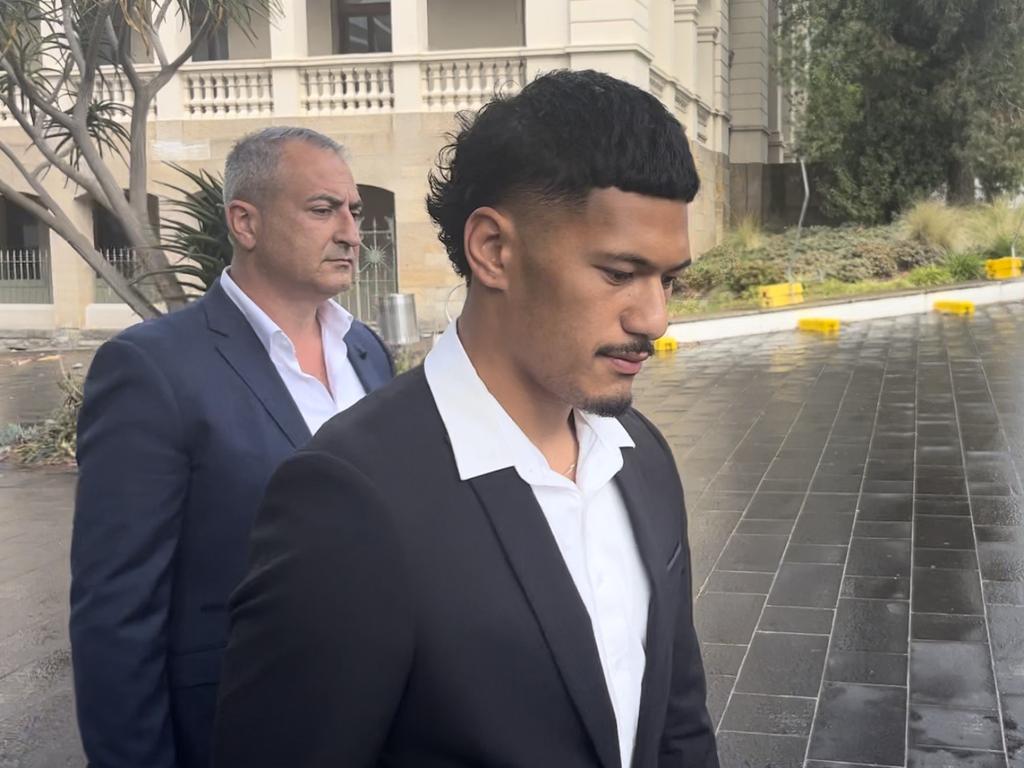 Junior Amone was on Wednesday found guilty of chasing a tradie off a roof as he wielded a hammer. Picture: NCA Newswire/Steve Zemek.