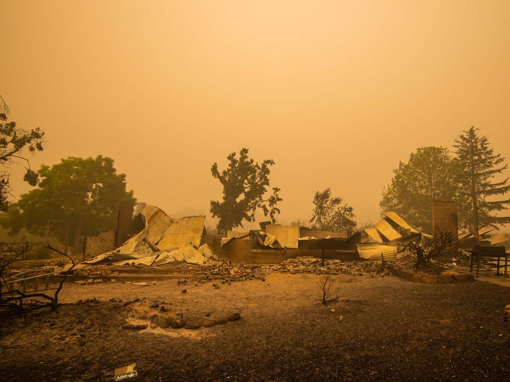 A razed property in Cudgewa, near Corryong. Picture: Jason Edwards