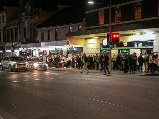 Huge line up to get into the venue.