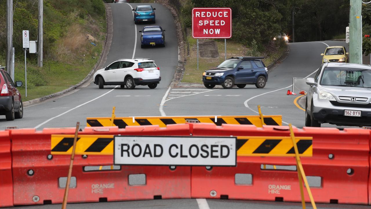 The hard border and long Queues return to the Qld NSW border on the Gold Coast. Road Closure on Miles St Coolangatta. Picture Glenn Hampson