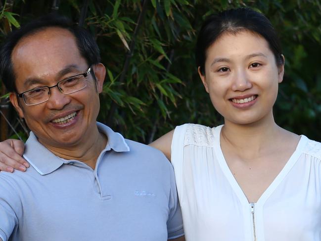 02/04/2017. Dr Chongyi Feng, Professor in China Studies, University of Technology, Sydney is reunited with his daughter Yunsi Feng, 24, lawyer. Pictured at their home in Ashfield, Sydney on his return to Australia after being detained in China for some time.  Britta Campion / The Australian