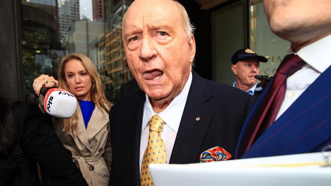 Alan Jones leaves outside court last year. Picture: Getty Images