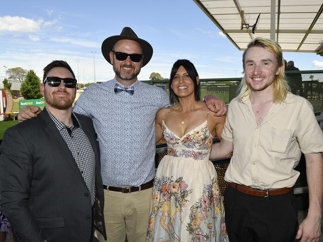 Bet365 Traralgon Cup Day, held at Traralgon Racecourse, Traralgon, Victoria, 1st December 2024: Drew Jorgensen, Brenton Wight, Lidia Wight and Jack Dunn. Picture: Andrew Batsch