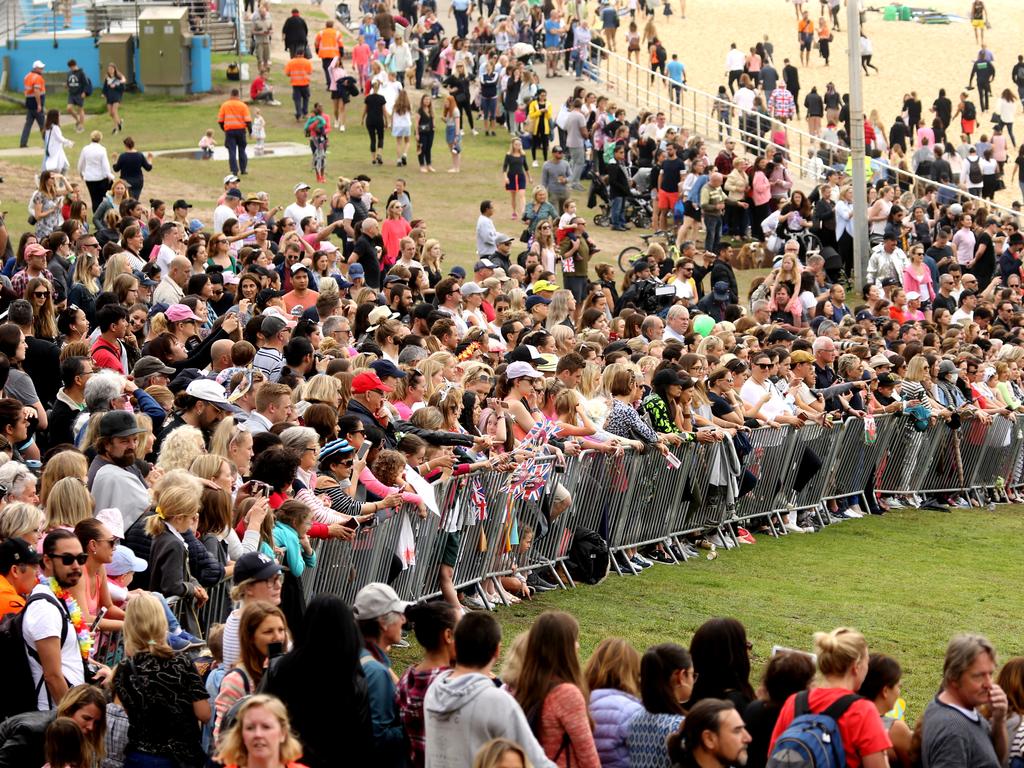 Crowds gather at Bondi. Picture: John Grainger