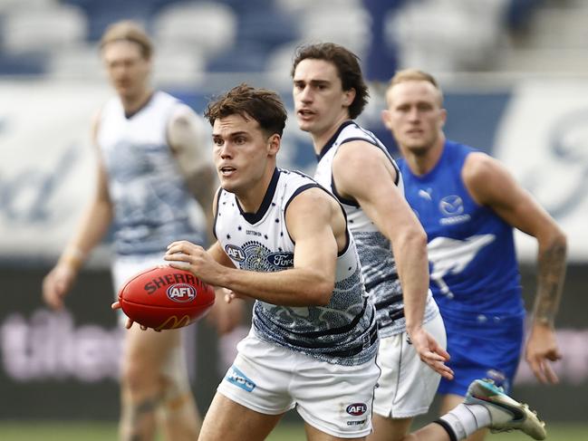 Jack Bowes had 25 disposals and 10 marks against North Melbourne. Picture: Darrian Traynor