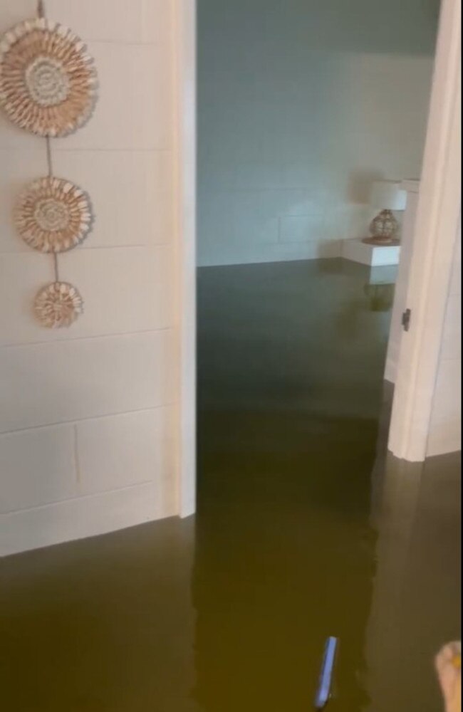 A Holloways Beach family had their home all but gutted as they claim floodwaters caught them by surprise on Monday afternoon. Picture: Supplied