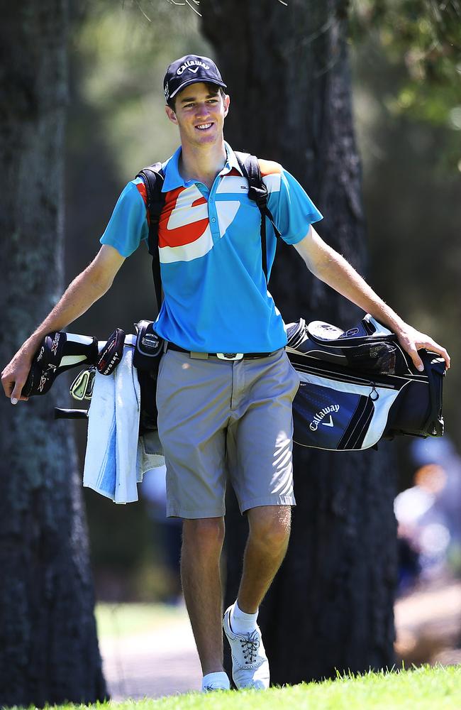 Jack McLeod at Bayview Golf Course in 2013 soon after qualifying to play in the NSW Open. Picture: Phil Hillyard