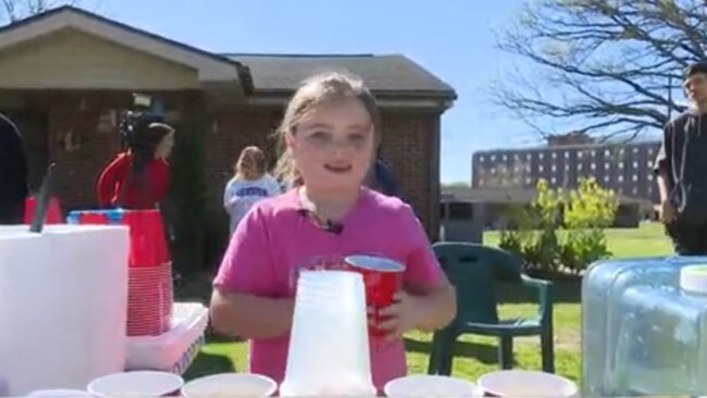 Her lemonade stand has brought in thousands. Picture: FOX59