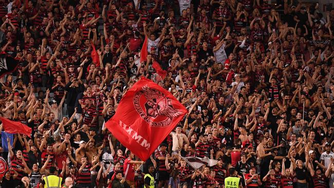 Wanderers fans are looking forward to a big game with Arsenal. (AAP Image/Dean Lewins)