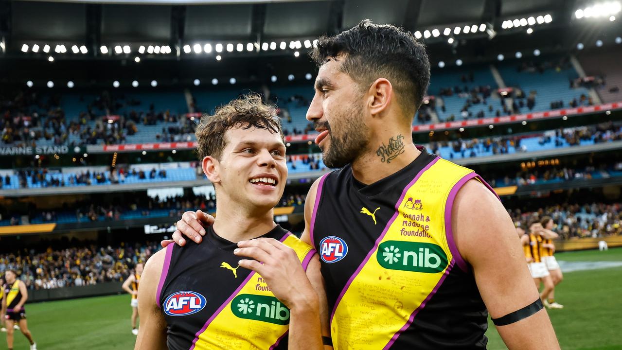 Debutant Matthew Coulthard was a major factor in the Tigers’ win. (Photo by Dylan Burns/AFL Photos via Getty Images)