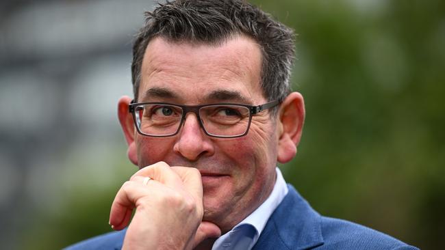 Victorian Premier Daniel Andrews reacts during a press conference at Parliament House in Melbourne, Tuesday, July 18, 2023. The Andrews Labor Government has cancelled the 2026 Commonwealth Games, slated to be held across Victoria. (AAP Image/James Ross) NO ARCHIVING