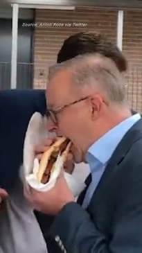 'It's not going to happen': Anthony Albanese dodges TV cameras to avoid the 'democracy sausage shot'