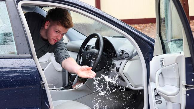 LeHunt Street resident James Rawlings’ car was damaged. Russell Millard Photography