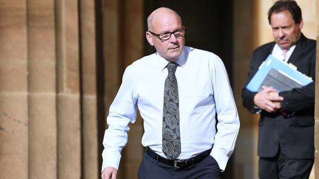 Bob Harrap leaves the Adelaide Magistrates Court after pleading guilty in July 2020. Picture: Mark Brake