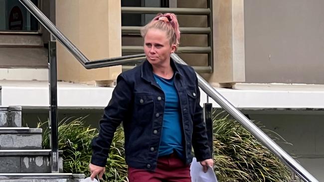 Chantelle Kathrine Baker leaving Wollongong Courthouse on Tuesday, ICO papers in tow. Picture: Dylan Arvela