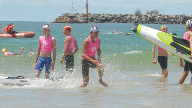 Action from the Queensland Youth Surf Life Saving Championships on February 17.