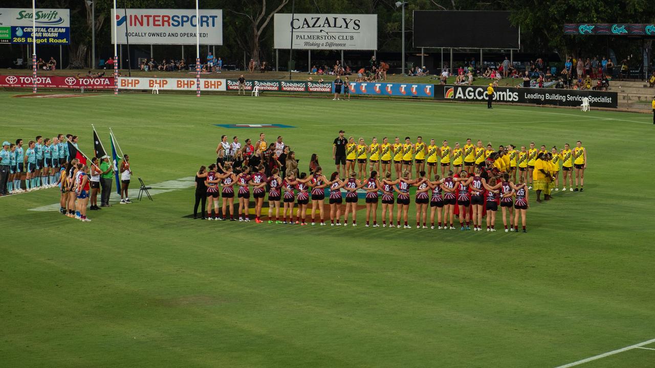 AFLW Dreamtime game between Richmond and Essendon in Darwin. Picture: Pema Tamang Pakhrin